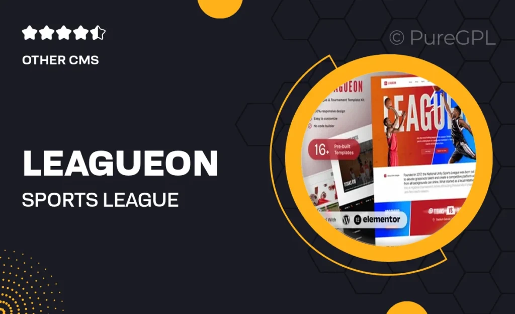 Downloads 36 Leagueon – Sports League & Tournament Elementor Template Kit