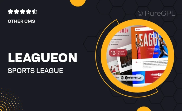 leagueon sports league tournament elementor template kit