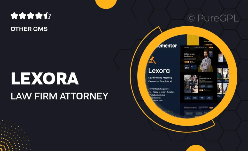Lexora – Law Firm & Attorney Elementor Template Kit