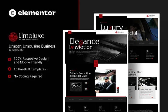 limoluxe limoan limousine business elementor template kit 1