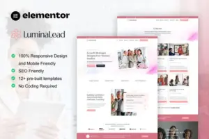 LuminaLead – Feminine Business Coaching Elementor Pro Template Kit