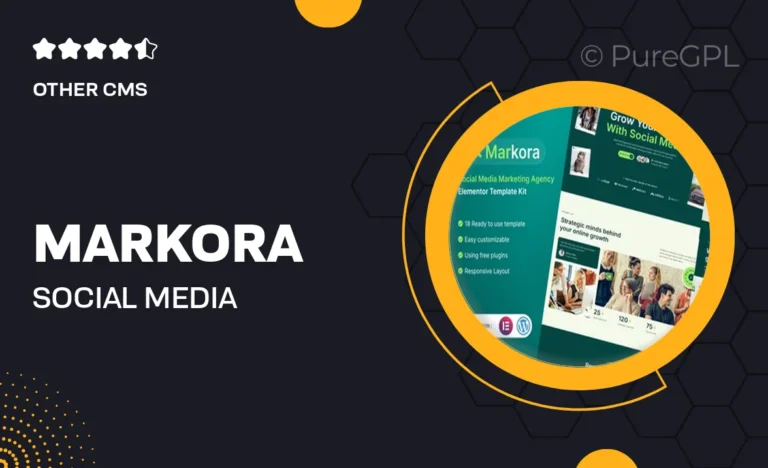 markora social media marketing agency elementor template kit