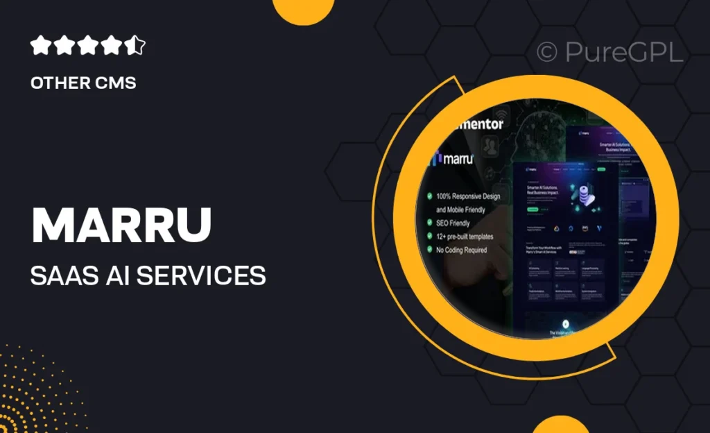 Downloads 28 Marru – Saas & AI Services Elementor Pro Template Kit