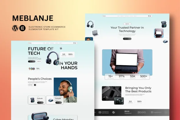 meblanje e commerce electronics store elementor template kit 1