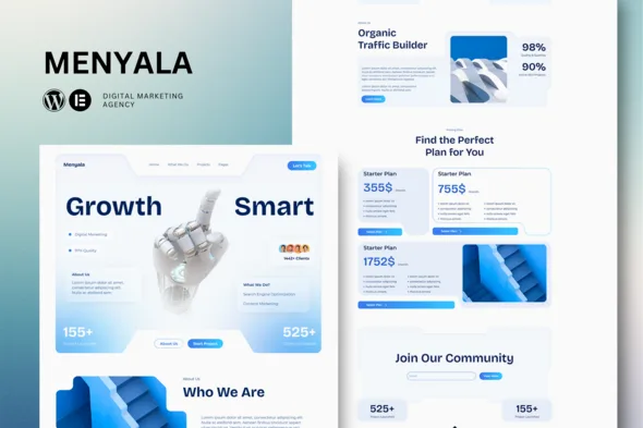 menyala digital marketing agency elementor template kit 1