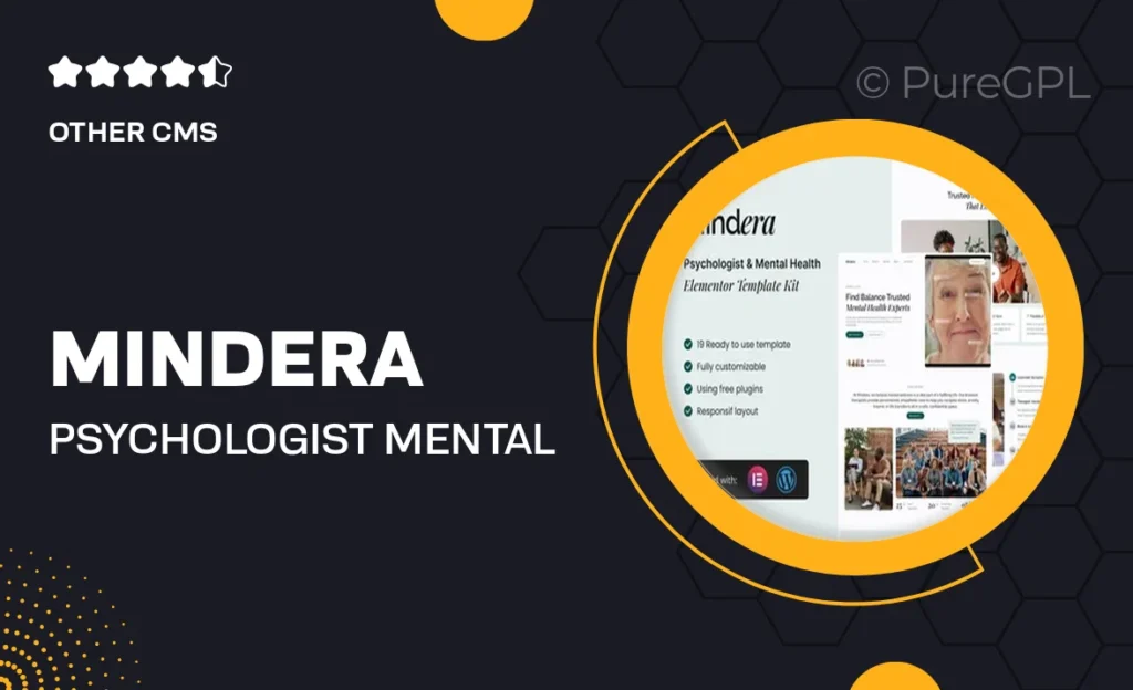 Downloads 38 Mindera – Psychologist & Mental Health Elementor Template Kit