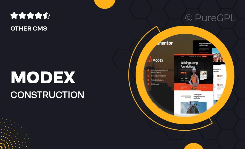 Modex – Construction & Building Services Elementor Template Kit
