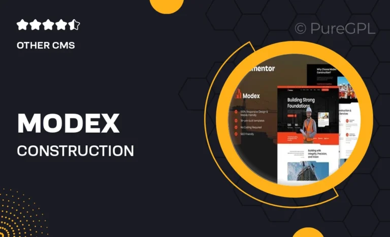 modex construction building services elementor template kit