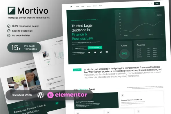 mortivo mortgage broker elementor template kit 1