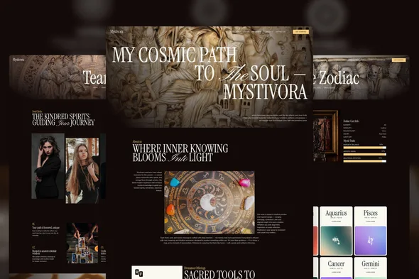 mystivora modern mystical astrology horoscope elementor template kit 1