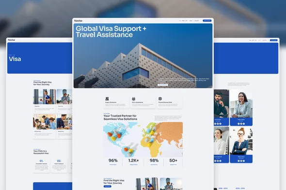 navisa clean modern visa agency elementor template kit 1