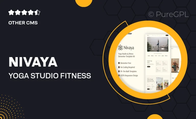 nivaya yoga studio fitness elementor template kit