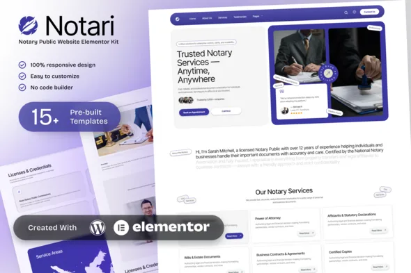 notario notary public elementor template kit 1