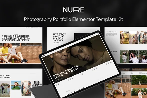 nure photography portfolio elementor template kit 1