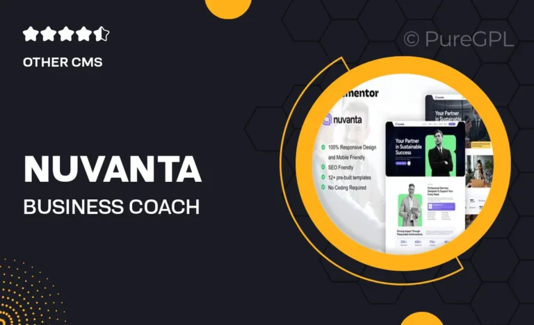 nuvanta business coach consulting elementor pro template kit