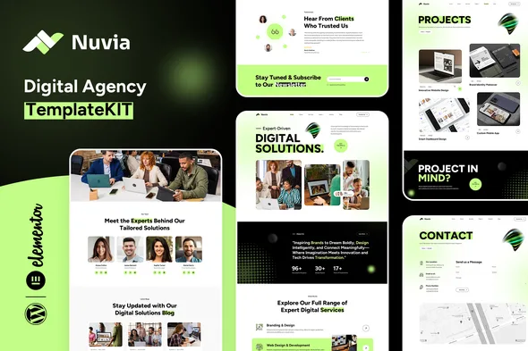 nuvia digital agency elementor template kit 1