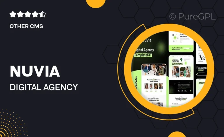 nuvia digital agency elementor template kit