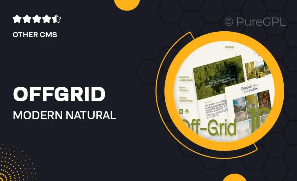 Off-Grid – Modern Natural Glamping Elementor Template Kit