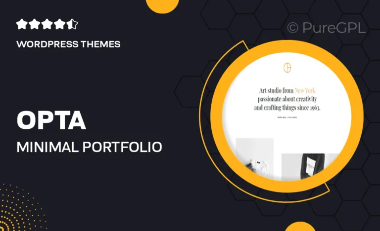 opta minimal portfolio and photography wordpress theme