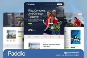 Padelio – Padel Club & Court Rental Elementor Template Kit