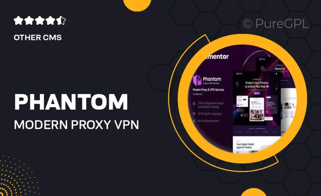 Phantom – Modern Proxy & VPN Services Elementor Template Kit
