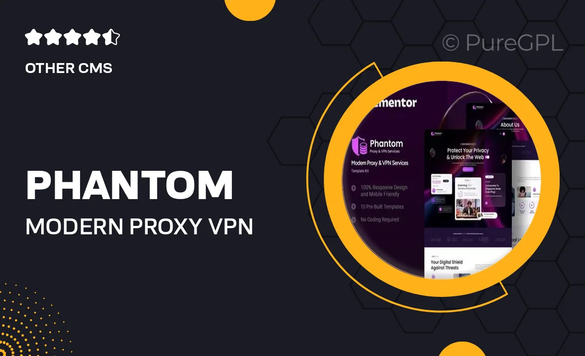 Phantom – Modern Proxy & VPN Services Elementor Template Kit
