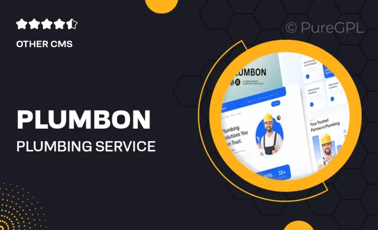 plumbon plumbing service elementor template kit