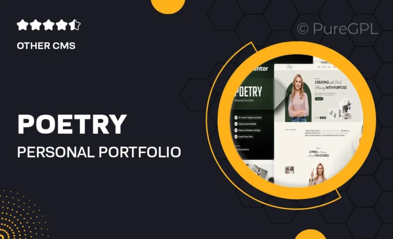 poetry personal portfolio resume elementor template kit