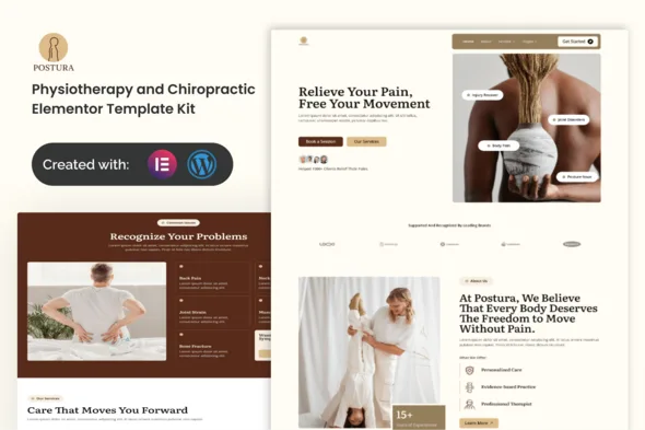 postura physiotherapy chiropractic elementor template kit 1