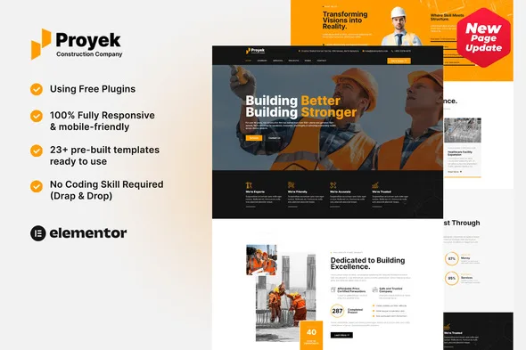 proyek construction elementor template kit 1