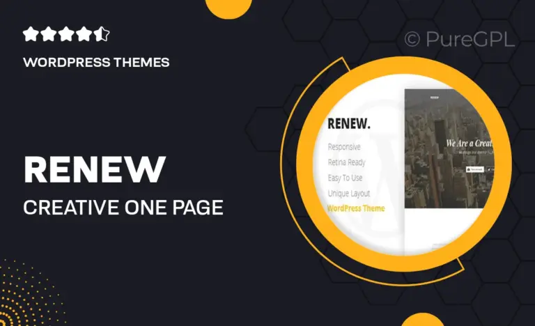 renew creative one page wordpress theme