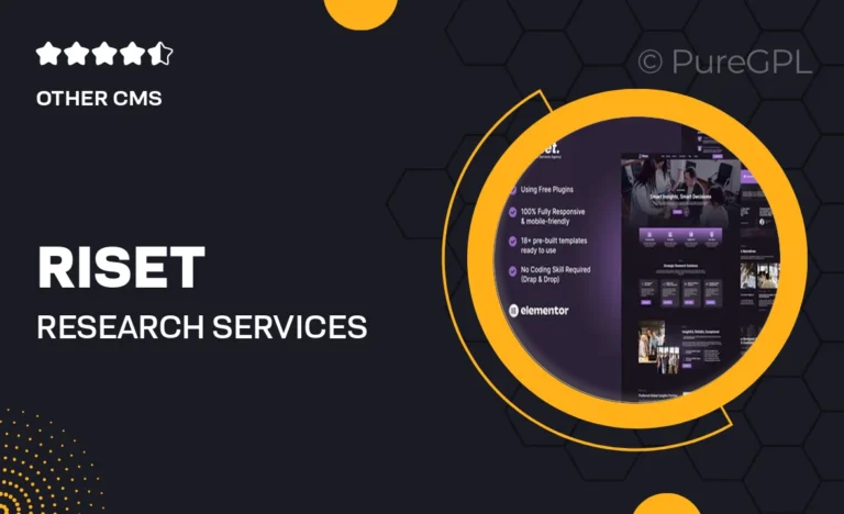 riset research services agency elementor template kit