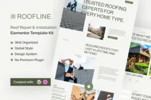 Roofline – Roof Repair & Installation Elementor Template Kit