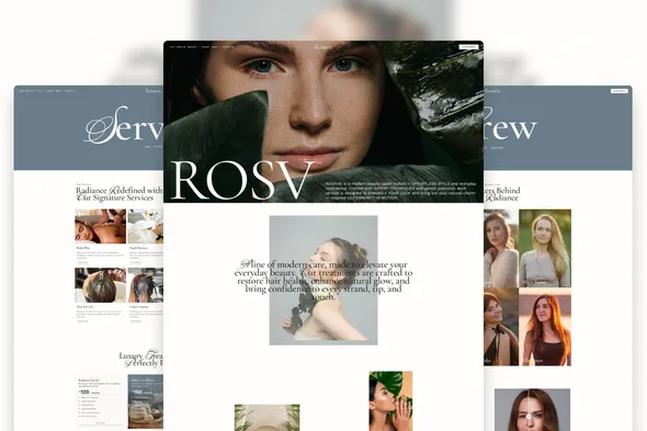 rosavie soft luxe beauty salon elementor template kit 1