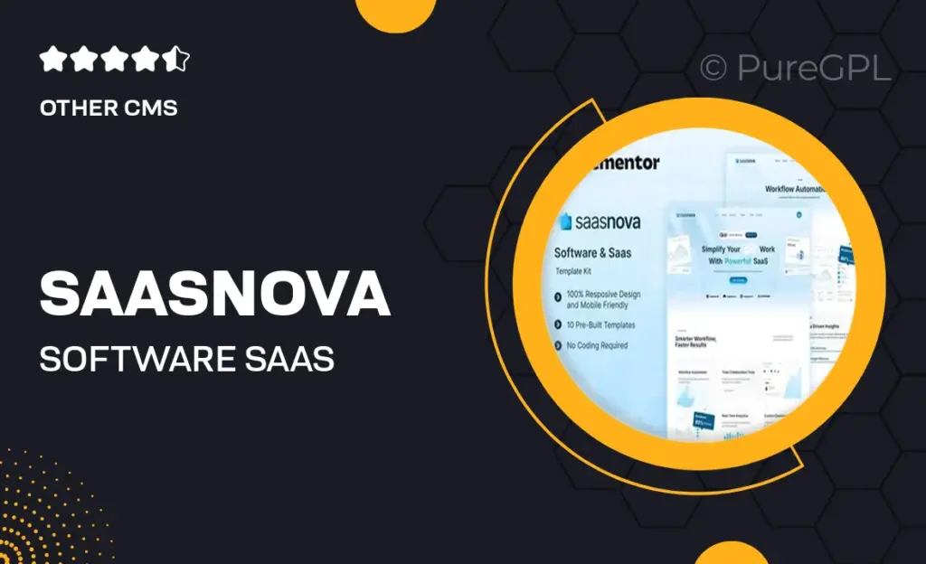 SaaSNova – Software & Saas Elementor Template Kit