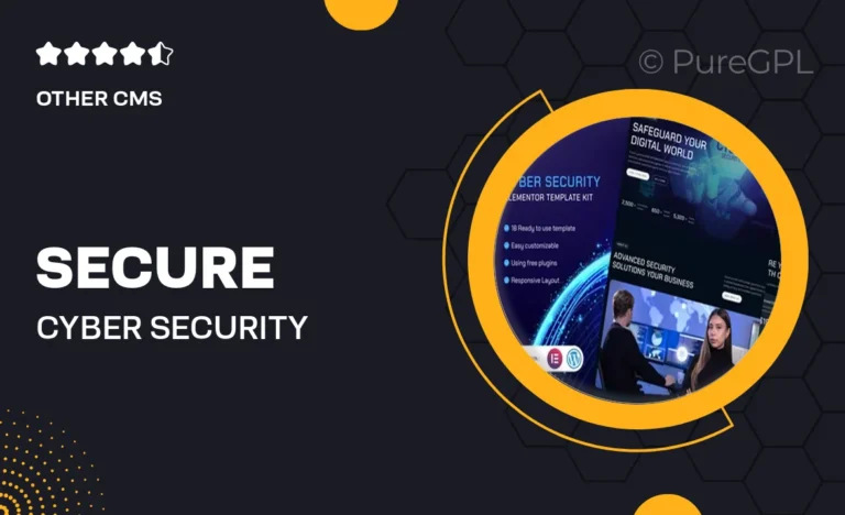 secure cyber security elementor template kit