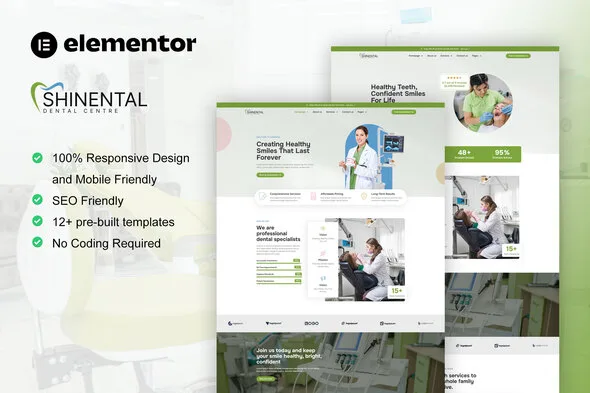 shinental dentist medical clinic elementor template kit 1