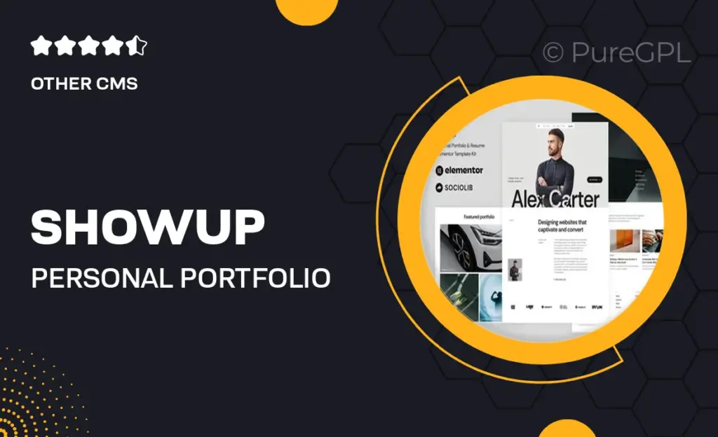 ShowUp – Personal Portfolio & Resume Elementor Template Kit