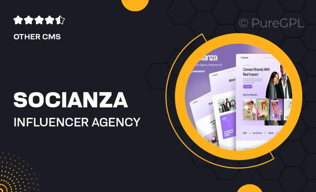 Socianza – Influencer Agency Elementor Template Kit