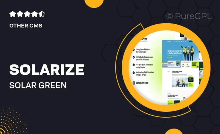 solarize solar green renewable energy elementor template kit