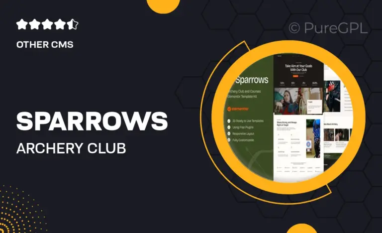 sparrows archery club courses elementor template kit