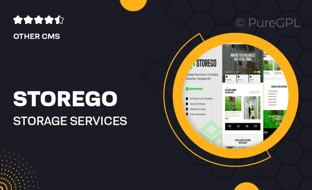 Downloads 41 Storego – Storage Services Company Elementor Template Kit
