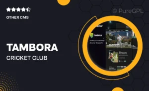Tambora – Cricket Club & Community Elementor Template Kit