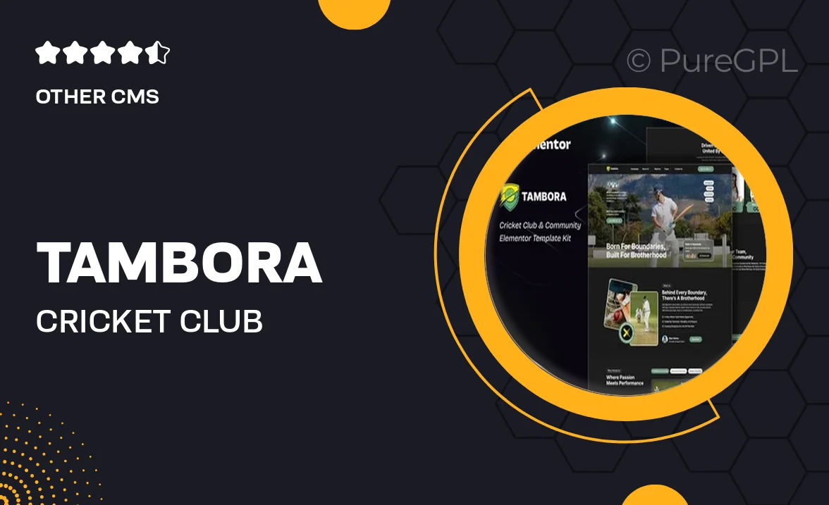 Tambora – Cricket Club & Community Elementor Template Kit