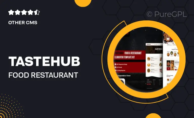 tastehub food restaurant elementor template kit