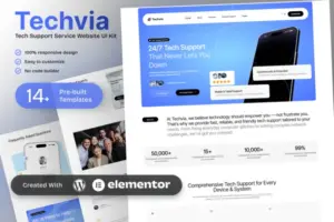 Techvia – Tech Support Service Elementor Template Kit