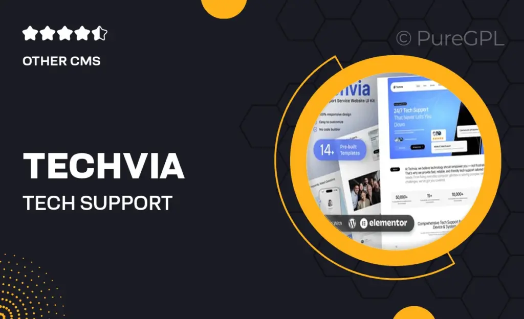 Techvia – Tech Support Service Elementor Template Kit