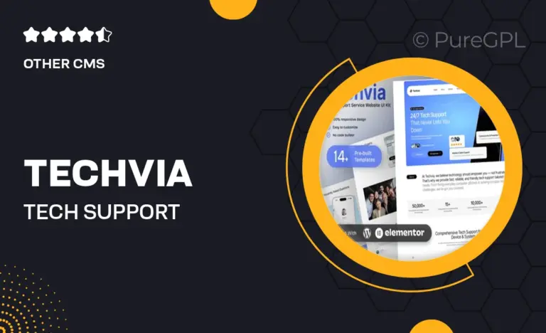 techvia tech support service elementor template kit
