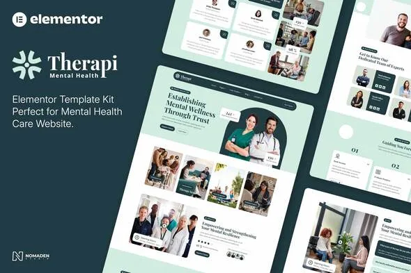 therapi mental health care elementor template kit 1