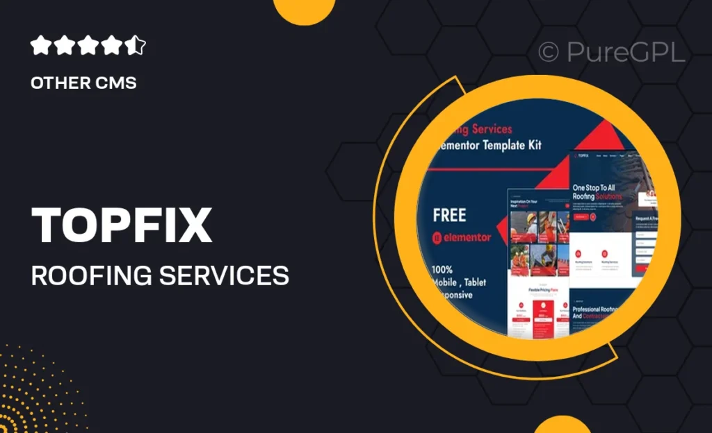 Downloads 32 Topfix – Roofing Services Elementor Template Kit